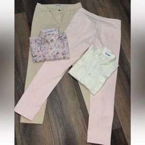 Clothing Lot J. McLaughlin Pants Sz 8 Blouse Sz S, Linen Top Sz S Pristine